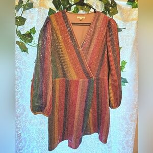 Harlyn Rainbow Sequin Party Dress